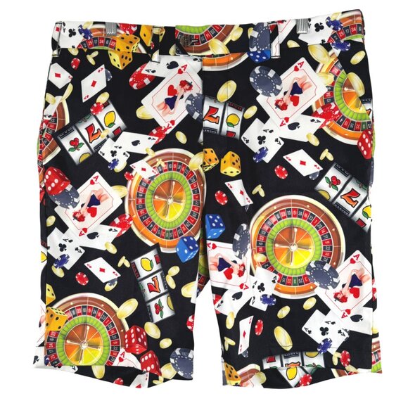 Loudmouth Shorts Mens Size 36 Casino Cards Dice Print Golf Multicolored SS-2065 - Picture 1 of 7